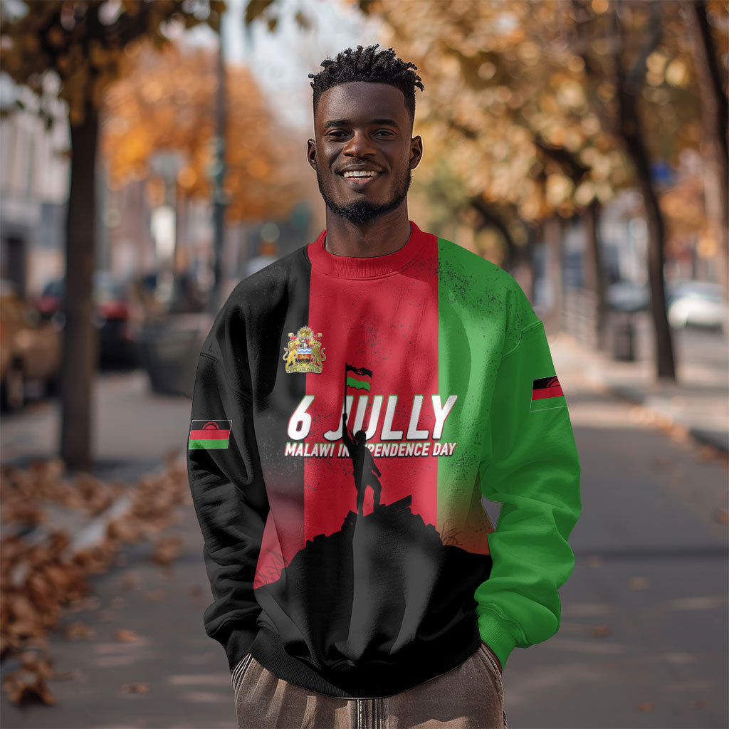 Malawi Independence Day 6 July Sweatshirt Malawian Flag Grunge Soldier