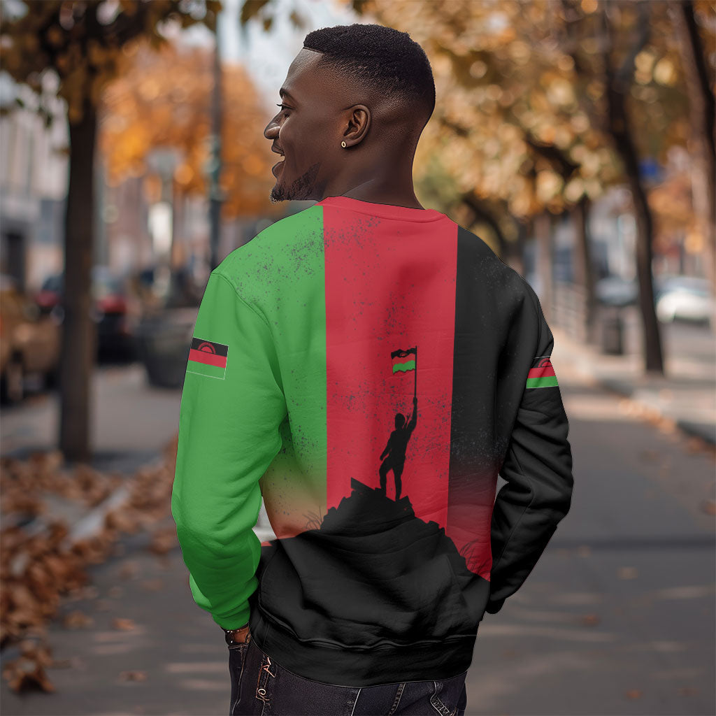 Malawi Independence Day 6 July Sweatshirt Malawian Flag Grunge Soldier