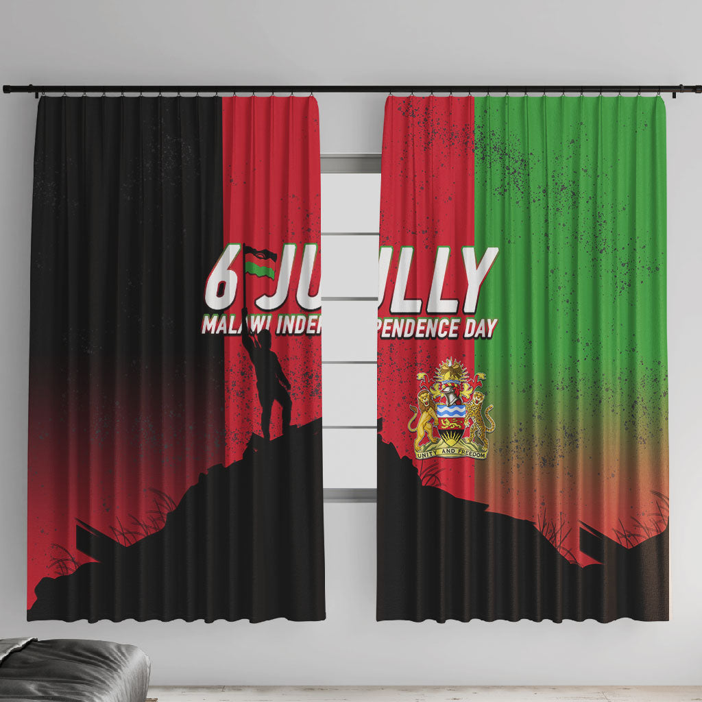 Malawi Independence Day 6 July Window Curtain Malawian Flag Grunge Soldier