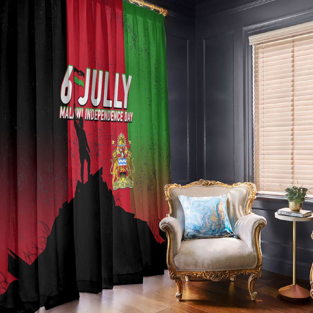 Malawi Independence Day 6 July Window Curtain Malawian Flag Grunge Soldier