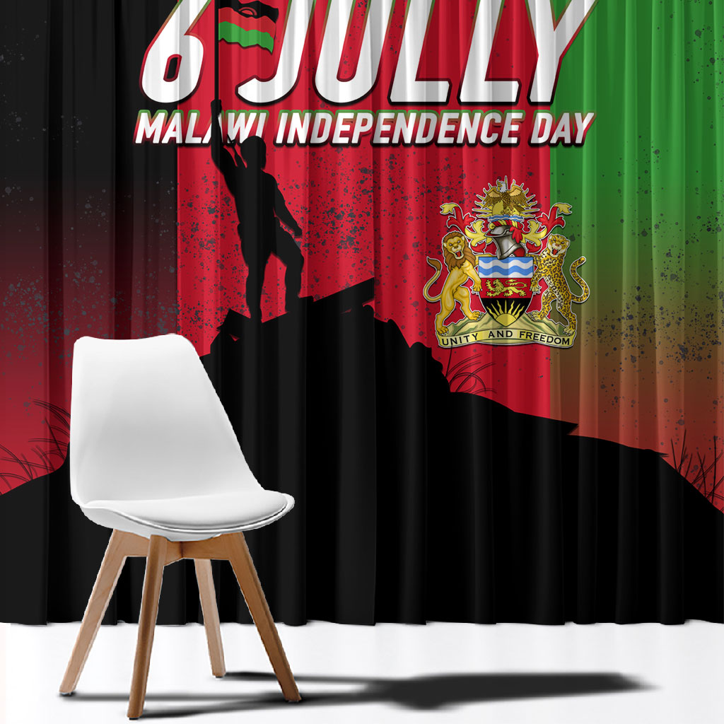 Malawi Independence Day 6 July Window Curtain Malawian Flag Grunge Soldier