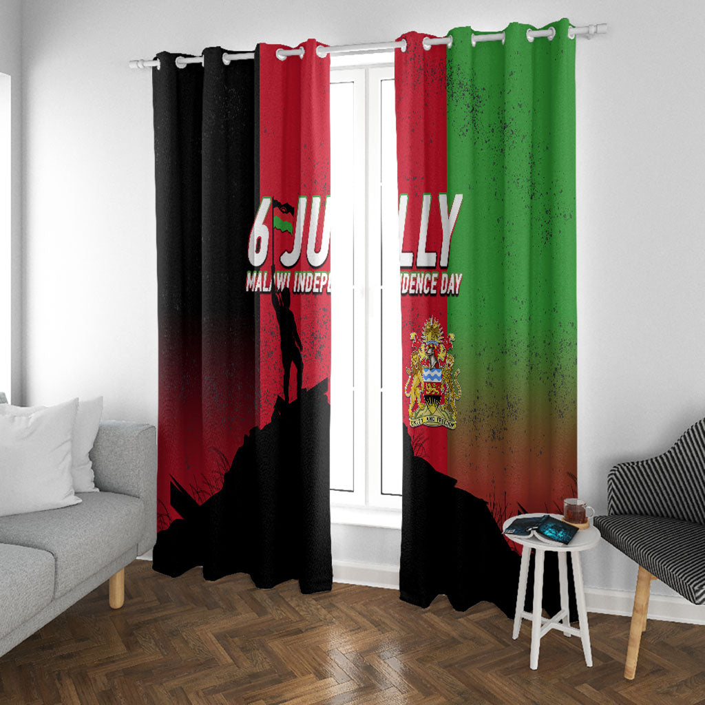 Malawi Independence Day 6 July Window Curtain Malawian Flag Grunge Soldier