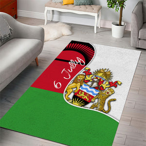 Malawi Independence Day 6 July Area Rug Malawian Coat Of Arms Flag Ribbon