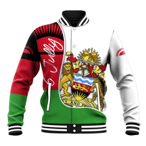Malawi Independence Day 6 July Baseball Jacket Malawian Coat Of Arms Flag Ribbon