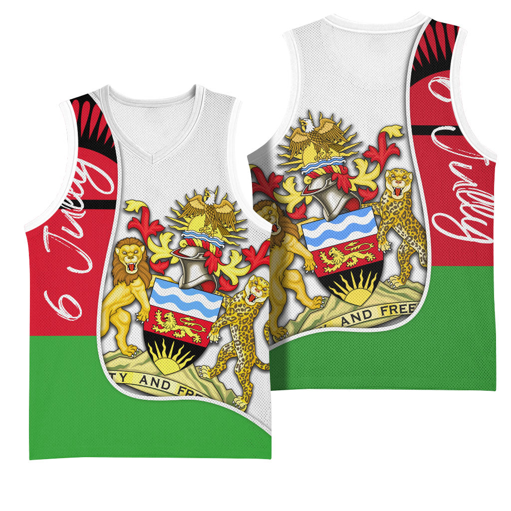 Malawi Independence Day 6 July Basketball Jersey Malawian Coat Of Arms Flag Ribbon