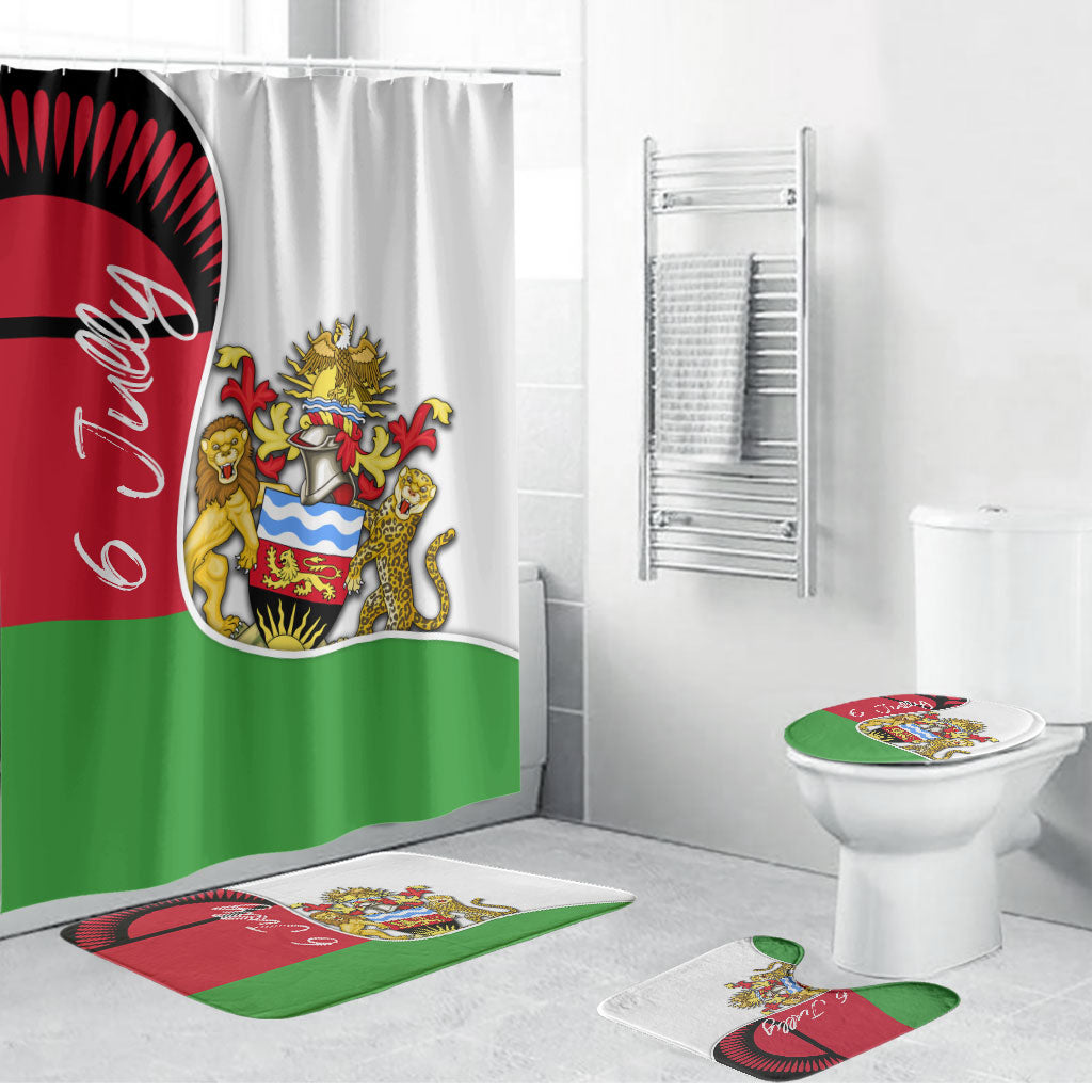 Malawi Independence Day 6 July Bathroom Set Malawian Coat Of Arms Flag Ribbon