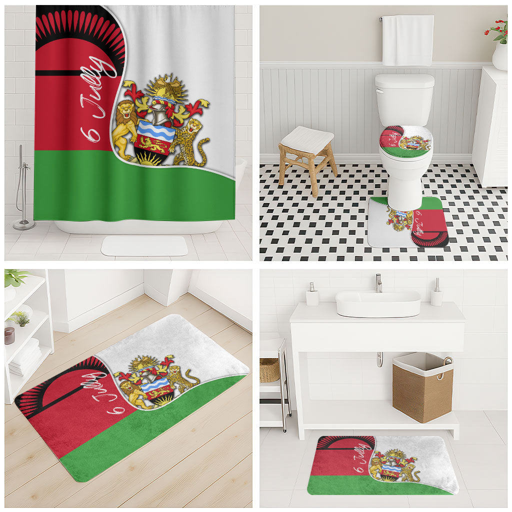 Malawi Independence Day 6 July Bathroom Set Malawian Coat Of Arms Flag Ribbon