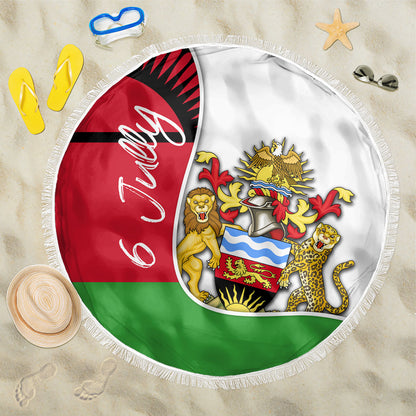 Malawi Independence Day 6 July Beach Blanket Malawian Coat Of Arms Flag Ribbon