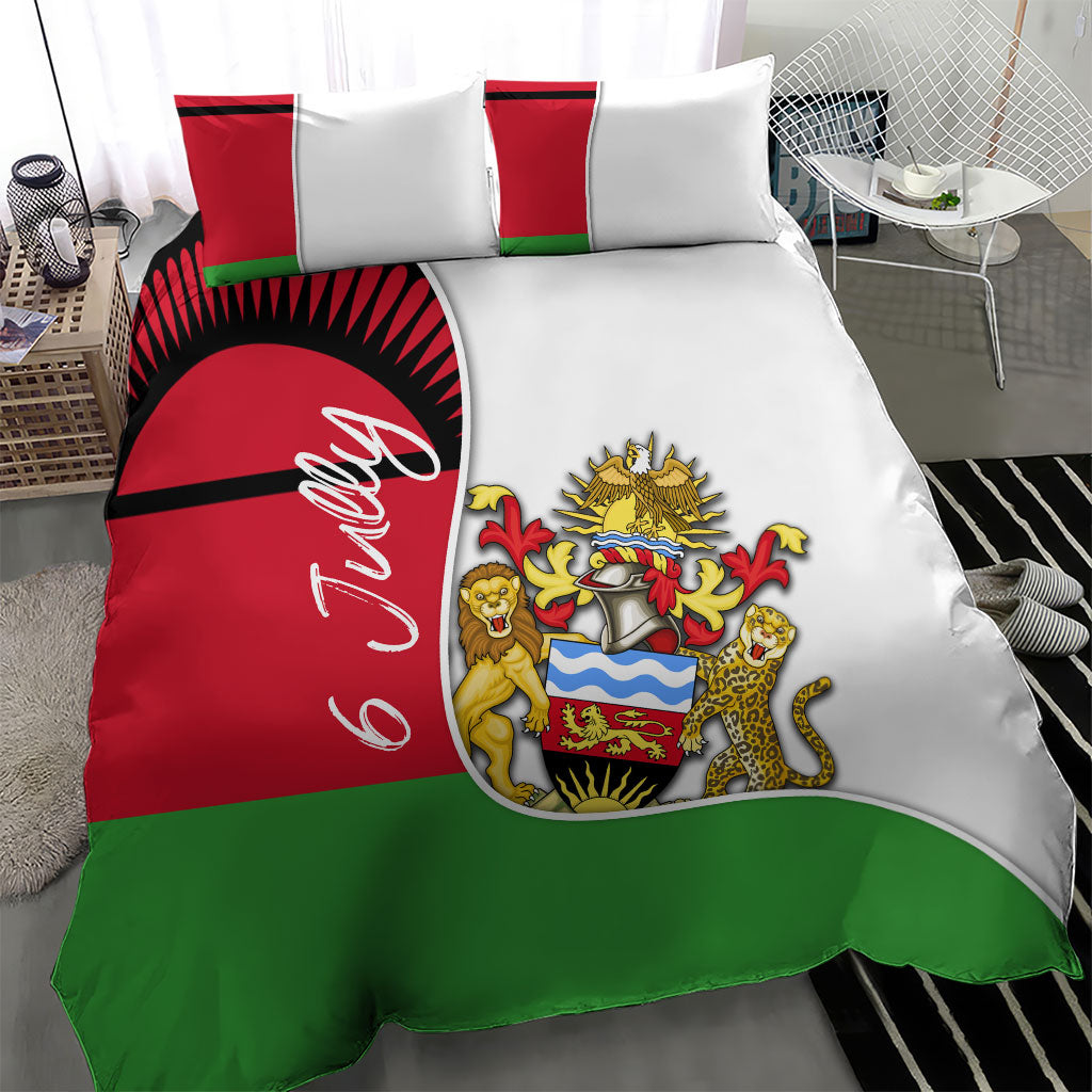 Malawi Independence Day 6 July Bedding Set Malawian Coat Of Arms Flag Ribbon