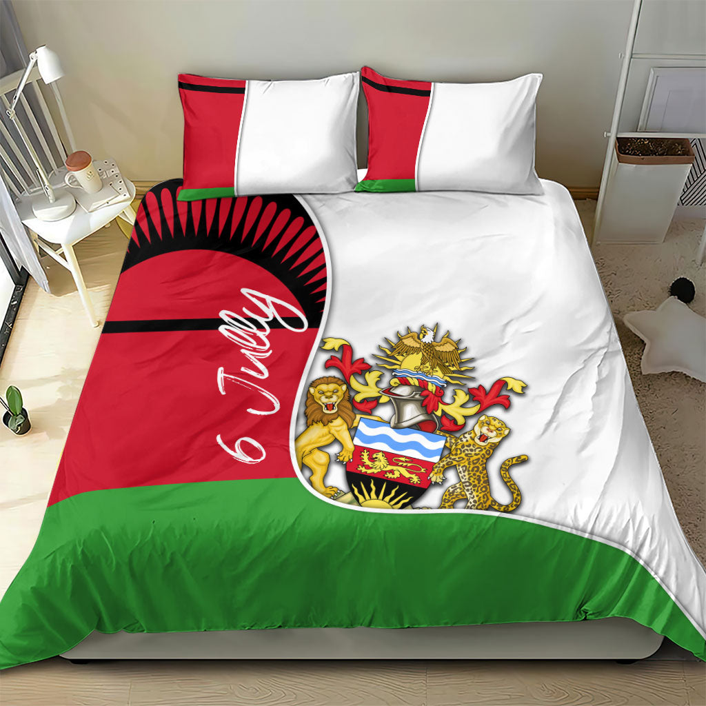 Malawi Independence Day 6 July Bedding Set Malawian Coat Of Arms Flag Ribbon