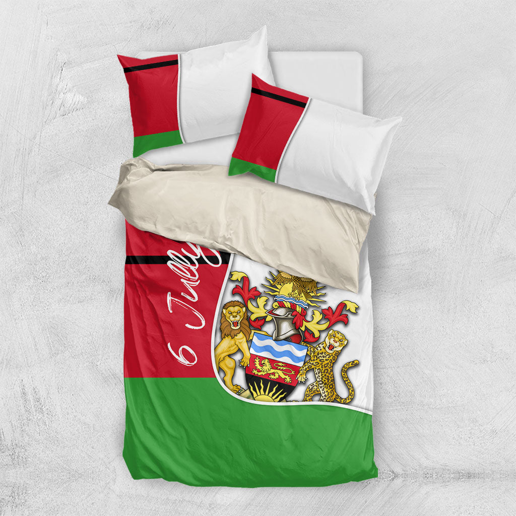 Malawi Independence Day 6 July Bedding Set Malawian Coat Of Arms Flag Ribbon