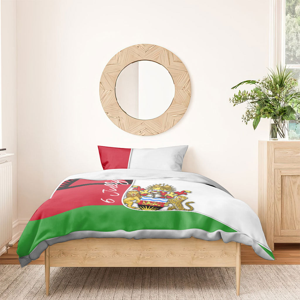 Malawi Independence Day 6 July Bedding Set Malawian Coat Of Arms Flag Ribbon