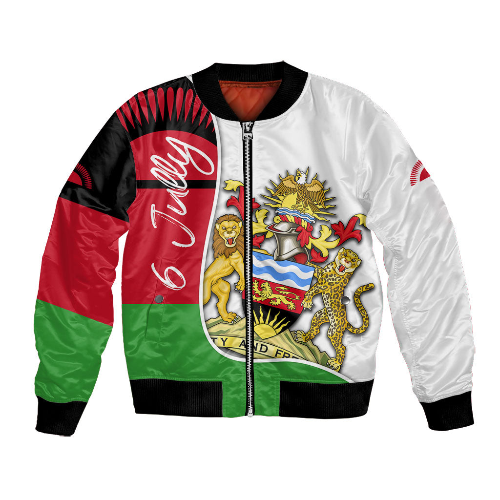 Malawi Independence Day 6 July Bomber Jacket Malawian Coat Of Arms Flag Ribbon