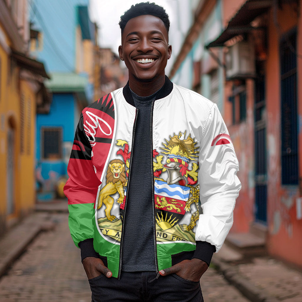 Malawi Independence Day 6 July Bomber Jacket Malawian Coat Of Arms Flag Ribbon
