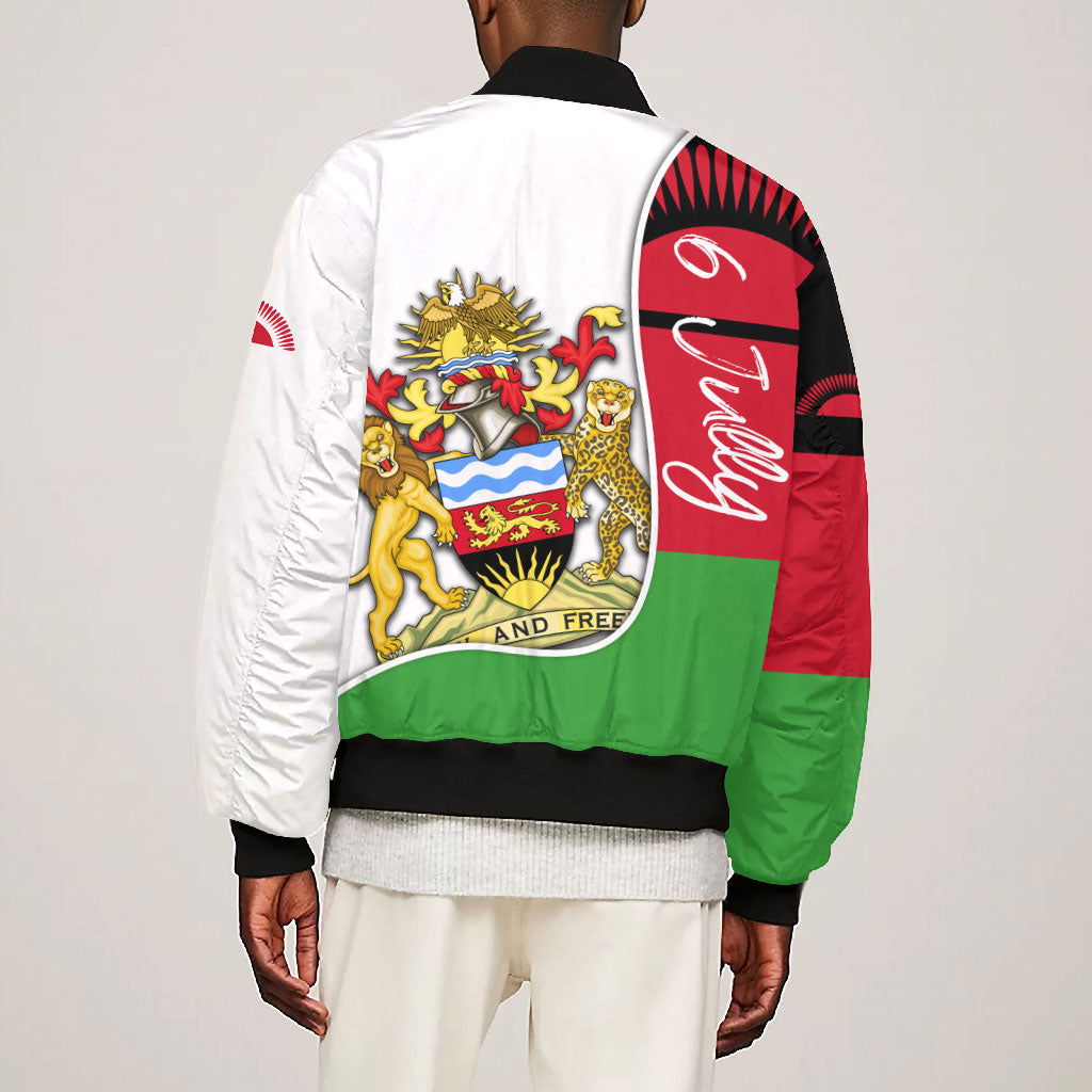 Malawi Independence Day 6 July Bomber Jacket Malawian Coat Of Arms Flag Ribbon