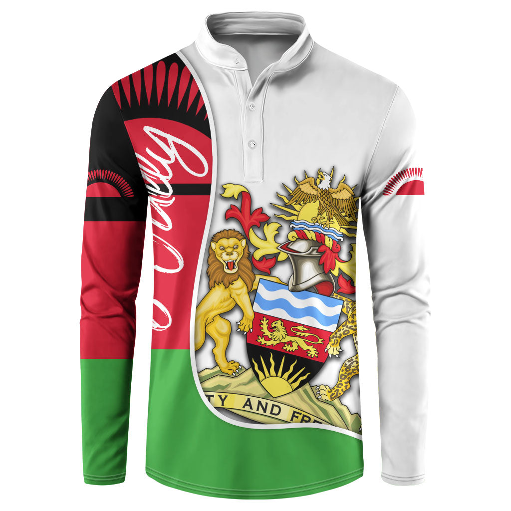 Malawi Independence Day 6 July Button Sweatshirt Malawian Coat Of Arms Flag Ribbon