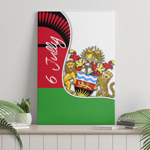 Malawi Independence Day 6 July Canvas Wall Art Malawian Coat Of Arms Flag Ribbon