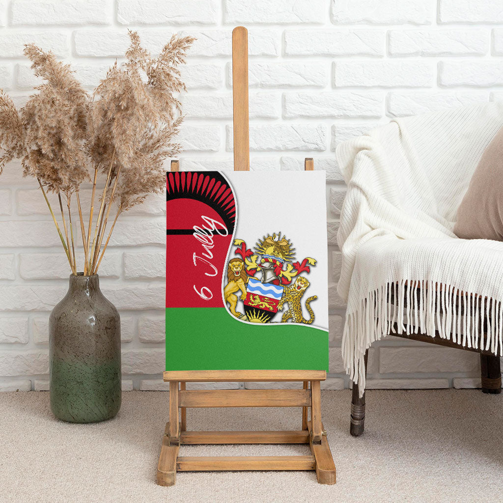 Malawi Independence Day 6 July Canvas Wall Art Malawian Coat Of Arms Flag Ribbon