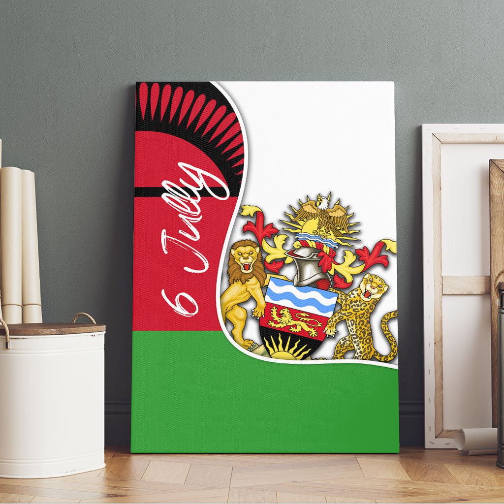 Malawi Independence Day 6 July Canvas Wall Art Malawian Coat Of Arms Flag Ribbon