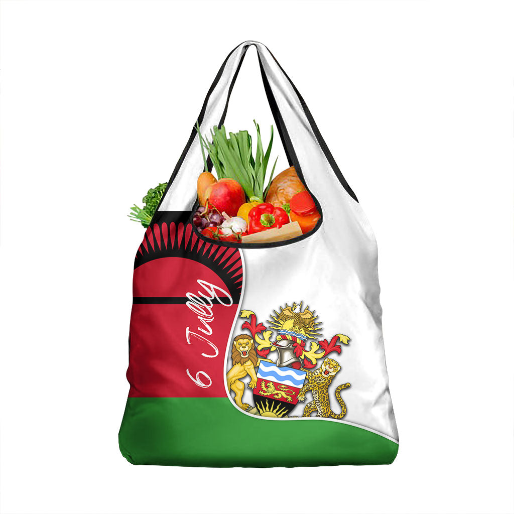 Malawi Independence Day 6 July Grocery Bag Malawian Coat Of Arms Flag Ribbon