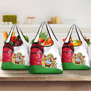 Malawi Independence Day 6 July Grocery Bag Malawian Coat Of Arms Flag Ribbon