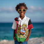 Malawi Independence Day 6 July Kid Hawaiian Shirt Malawian Coat Of Arms Flag Ribbon