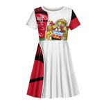 Malawi Independence Day 6 July Kid Short Sleeve Dress Malawian Coat Of Arms Flag Ribbon