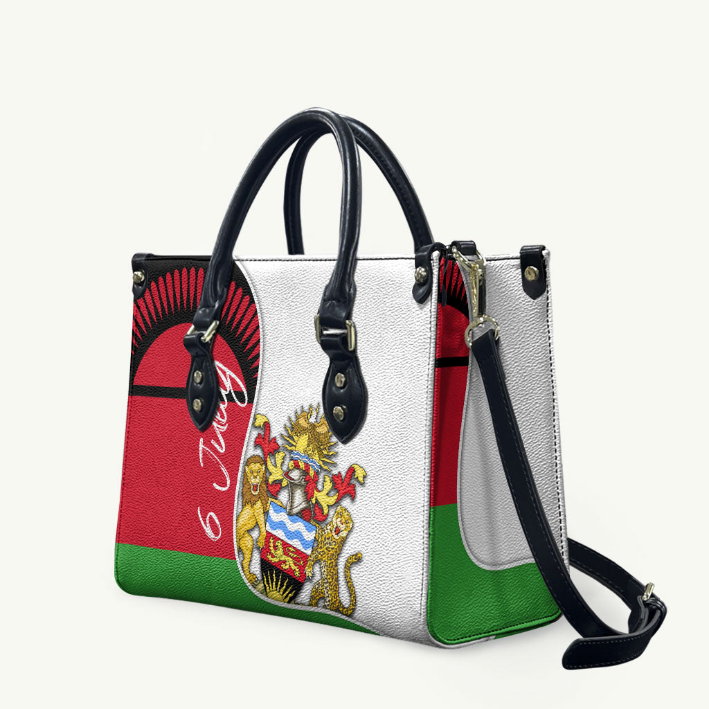Malawi Independence Day 6 July Leather Bag Malawian Coat Of Arms Flag Ribbon