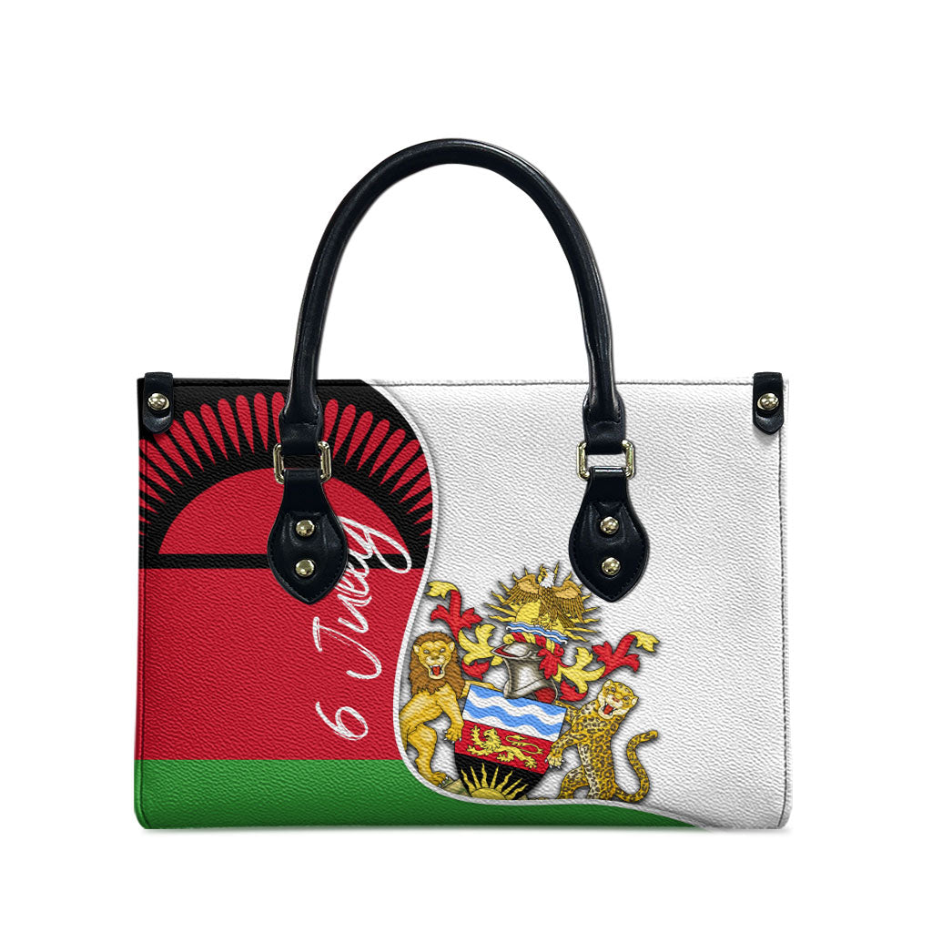 Malawi Independence Day 6 July Leather Bag Malawian Coat Of Arms Flag Ribbon