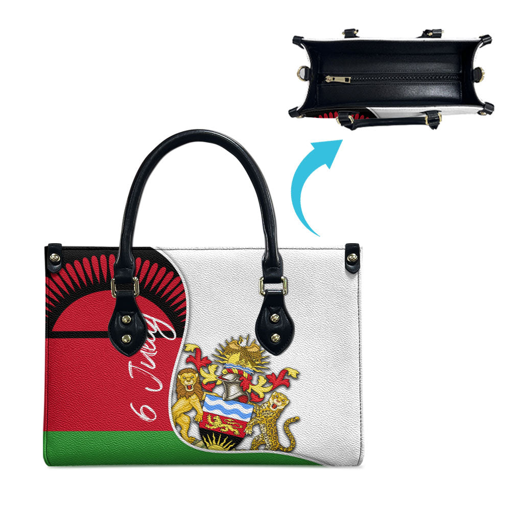 Malawi Independence Day 6 July Leather Bag Malawian Coat Of Arms Flag Ribbon
