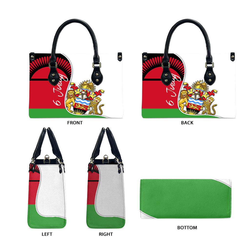 Malawi Independence Day 6 July Leather Bag Malawian Coat Of Arms Flag Ribbon