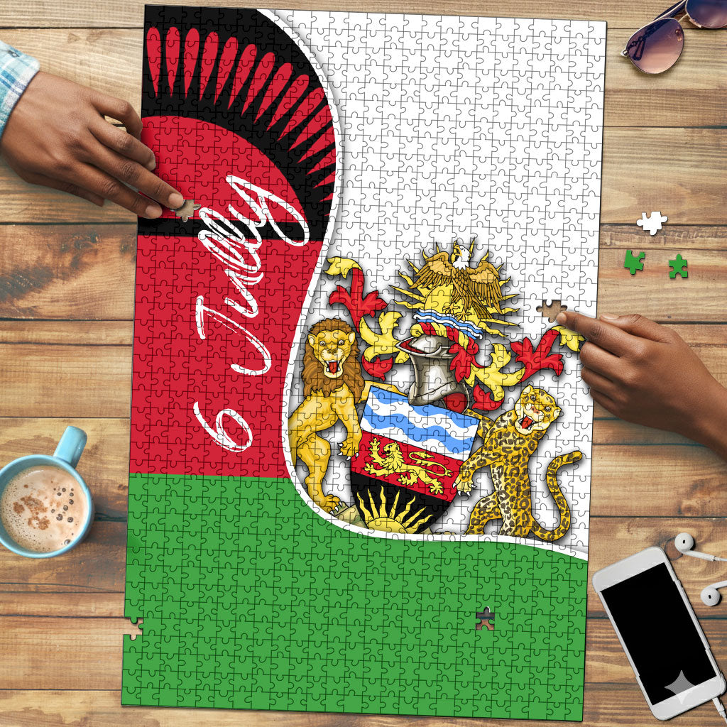 Malawi Independence Day 6 July Puzzle Malawian Coat Of Arms Flag Ribbon