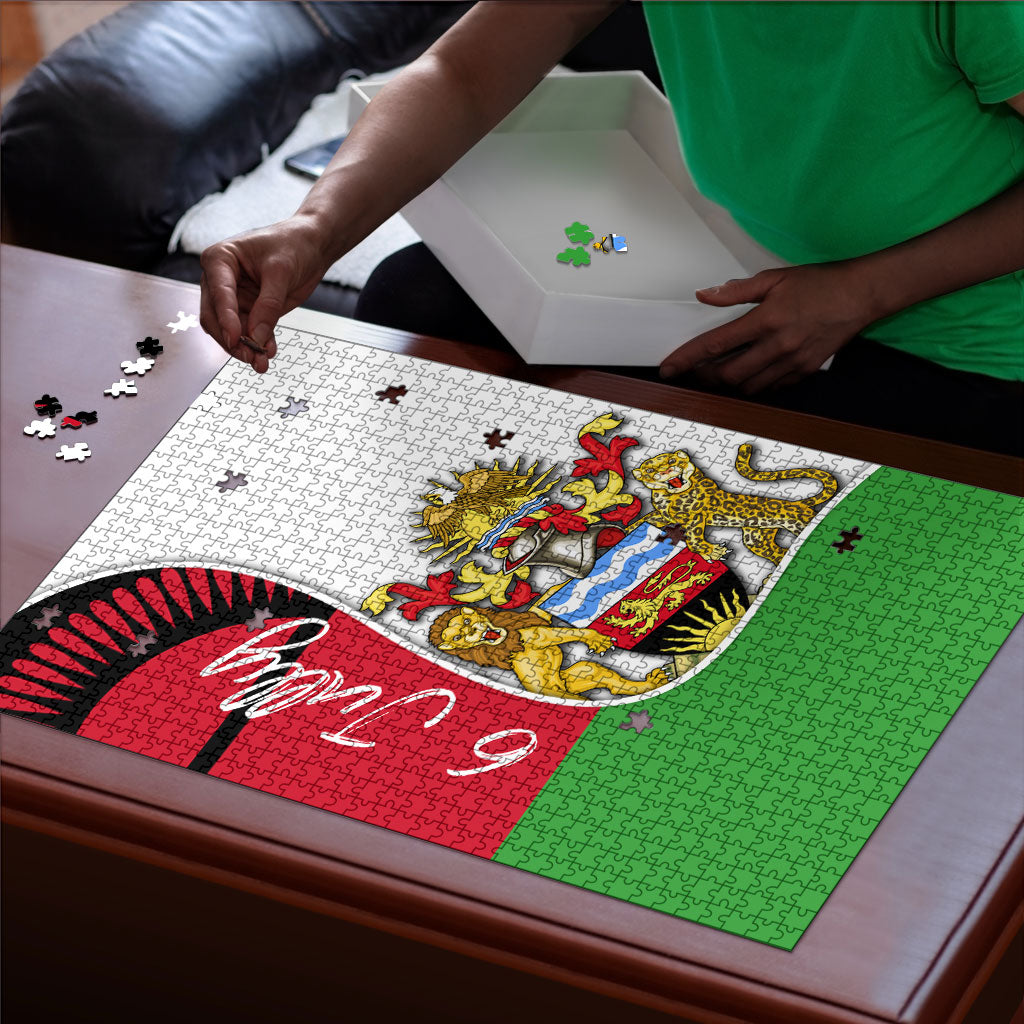 Malawi Independence Day 6 July Puzzle Malawian Coat Of Arms Flag Ribbon