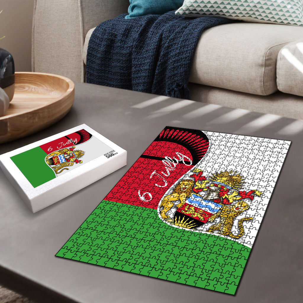 Malawi Independence Day 6 July Puzzle Malawian Coat Of Arms Flag Ribbon
