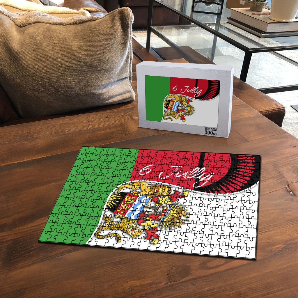 Malawi Independence Day 6 July Puzzle Malawian Coat Of Arms Flag Ribbon