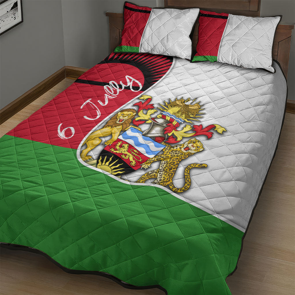 Malawi Independence Day 6 July Quilt Bed Set Malawian Coat Of Arms Flag Ribbon