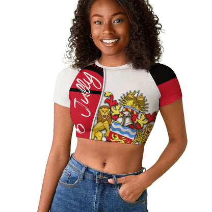 Malawi Independence Day 6 July Raglan Cropped T shirt Malawian Coat Of Arms Flag Ribbon