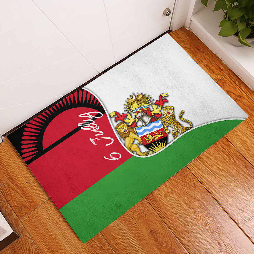 Malawi Independence Day 6 July Rubber Doormat Malawian Coat Of Arms Flag Ribbon