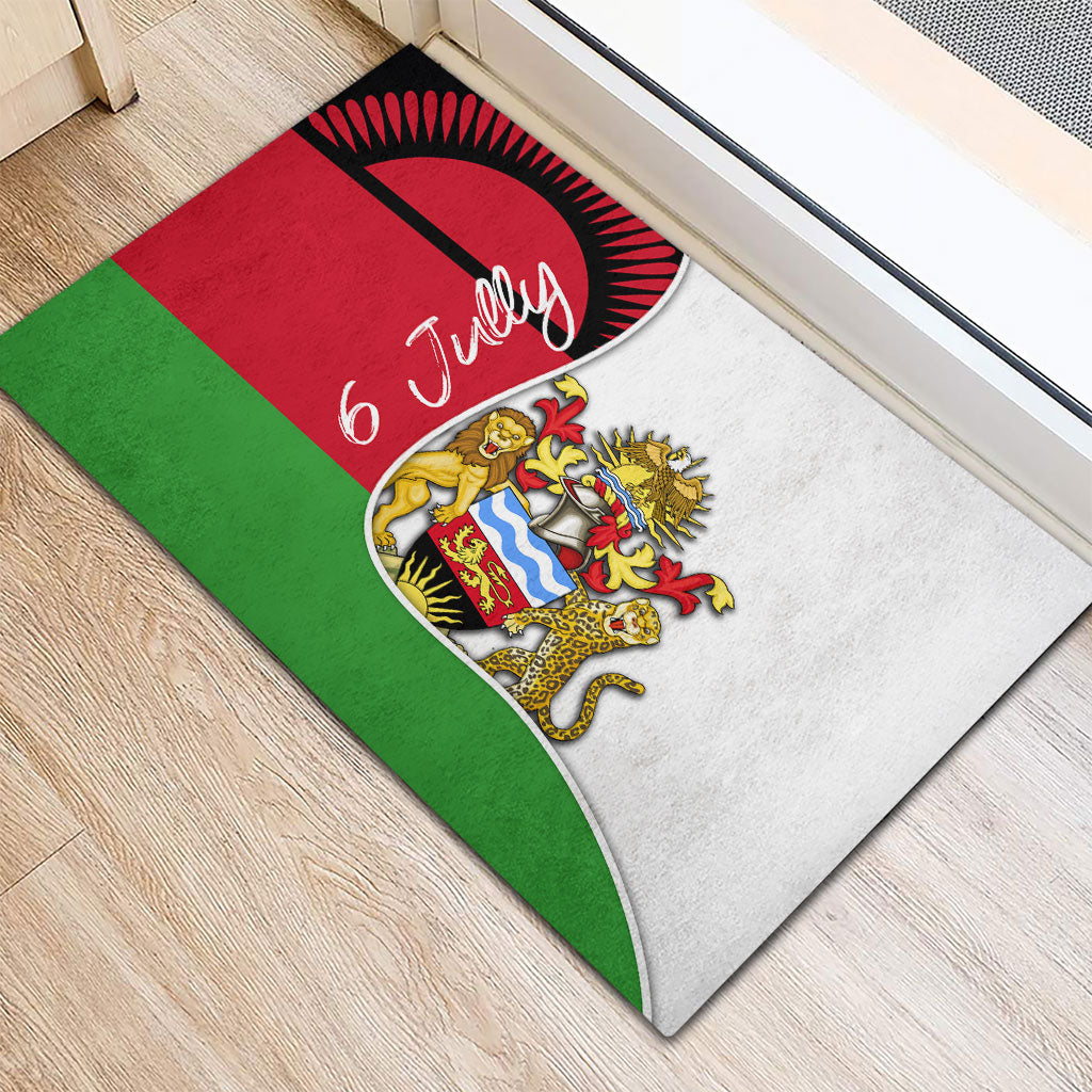 Malawi Independence Day 6 July Rubber Doormat Malawian Coat Of Arms Flag Ribbon