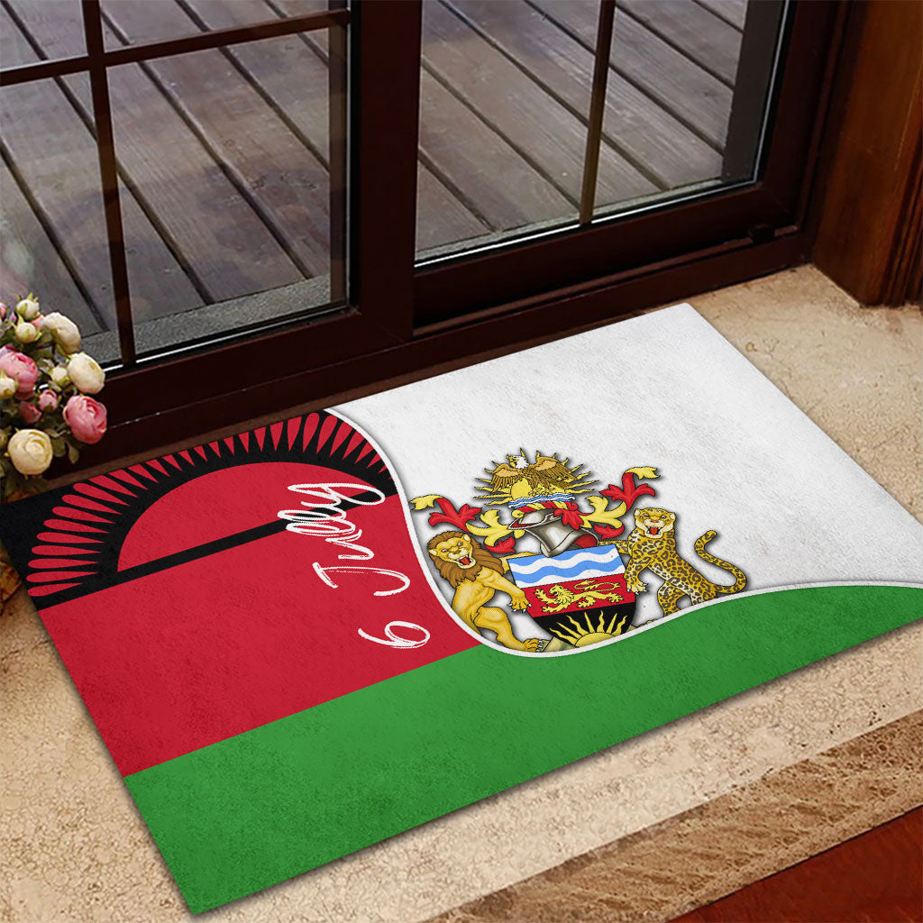 Malawi Independence Day 6 July Rubber Doormat Malawian Coat Of Arms Flag Ribbon