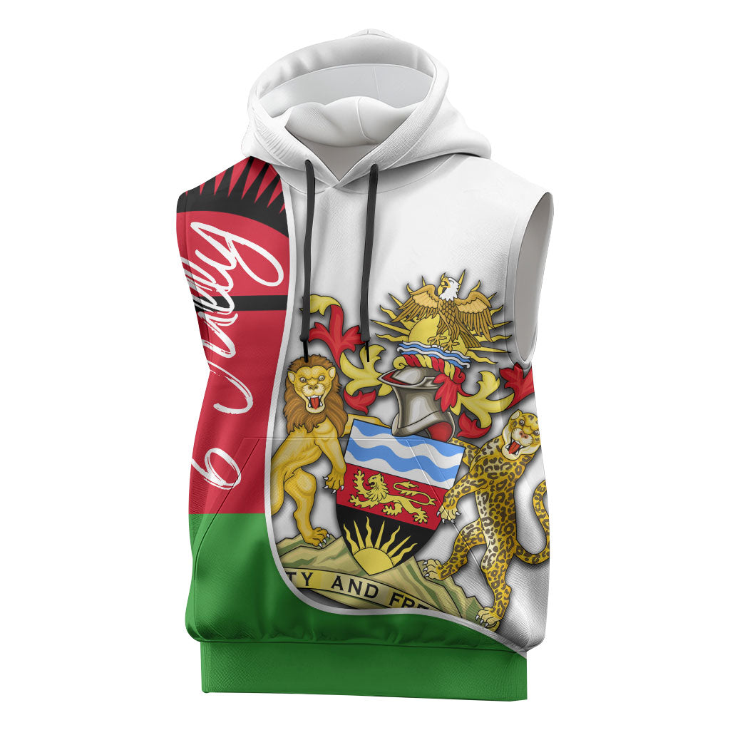 Malawi Independence Day 6 July Sleeveless Hoodie Malawian Coat Of Arms Flag Ribbon