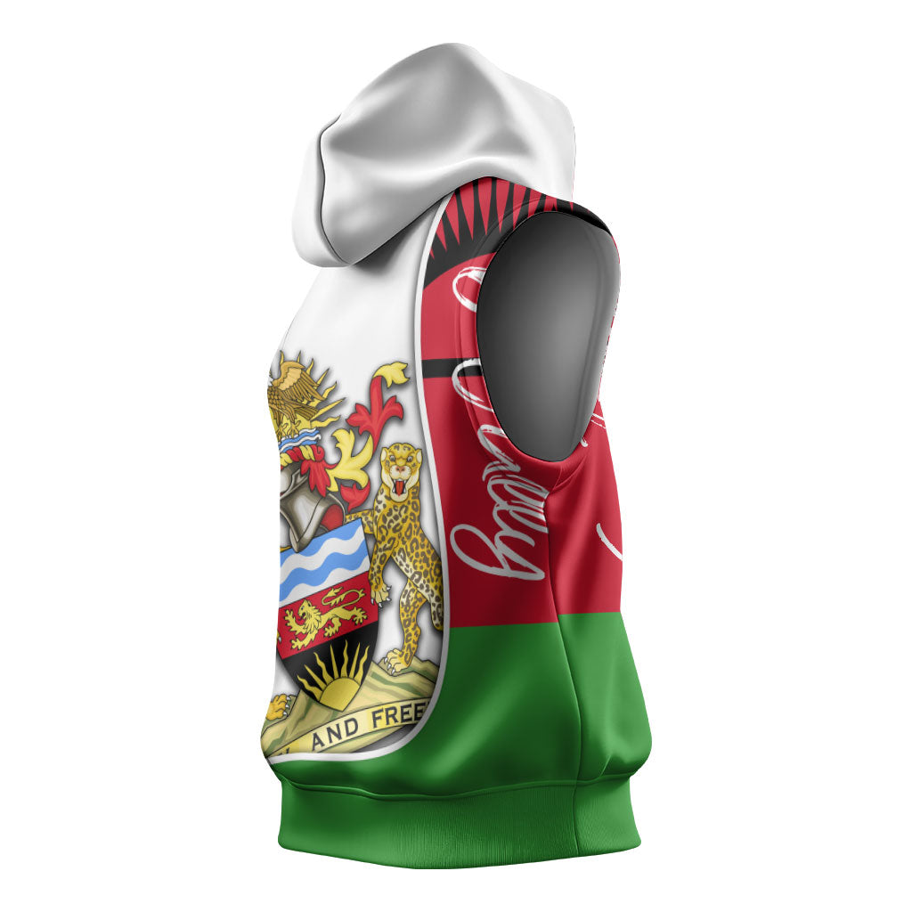 Malawi Independence Day 6 July Sleeveless Hoodie Malawian Coat Of Arms Flag Ribbon