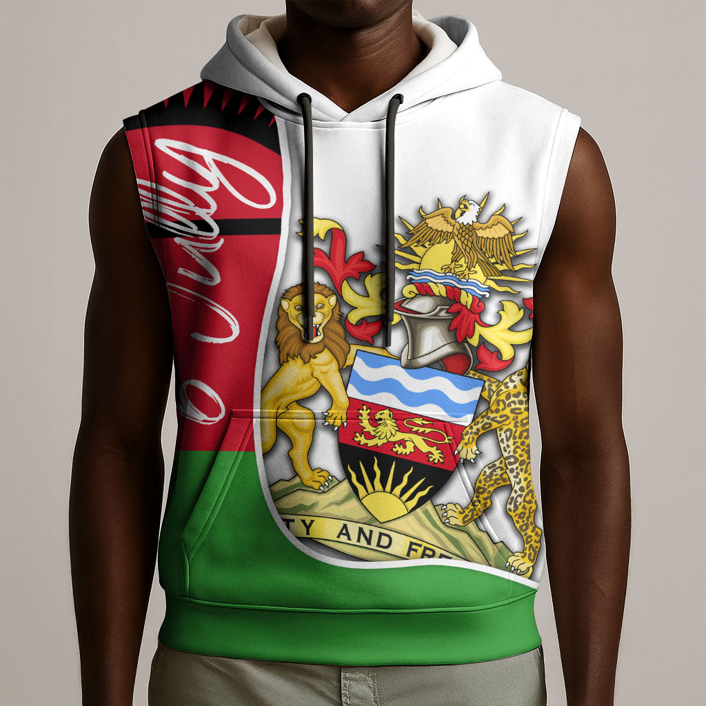 Malawi Independence Day 6 July Sleeveless Hoodie Malawian Coat Of Arms Flag Ribbon