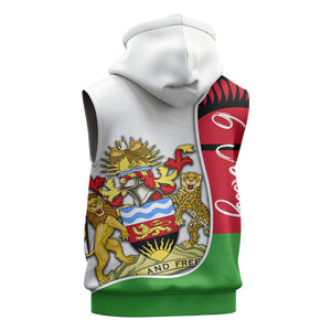 Malawi Independence Day 6 July Sleeveless Zip Hoodie Malawian Coat Of Arms Flag Ribbon