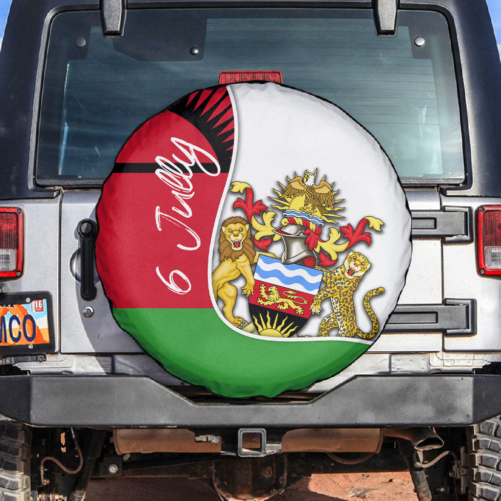 Malawi Independence Day 6 July Spare Tire Cover Malawian Coat Of Arms Flag Ribbon