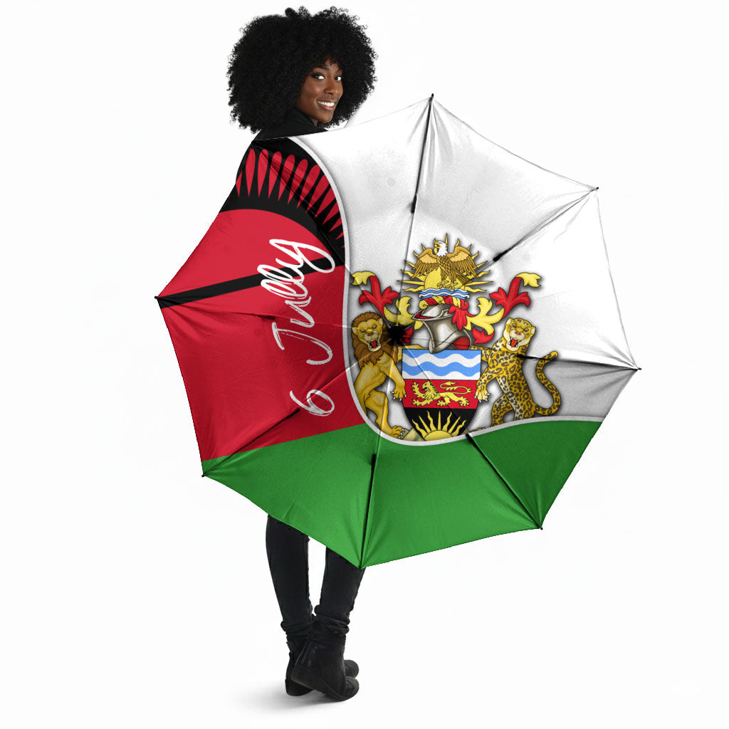 Malawi Independence Day 6 July Umbrella Malawian Coat Of Arms Flag Ribbon