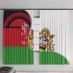 Malawi Independence Day 6 July Window Curtain Malawian Coat Of Arms Flag Ribbon