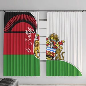 Malawi Independence Day 6 July Window Curtain Malawian Coat Of Arms Flag Ribbon