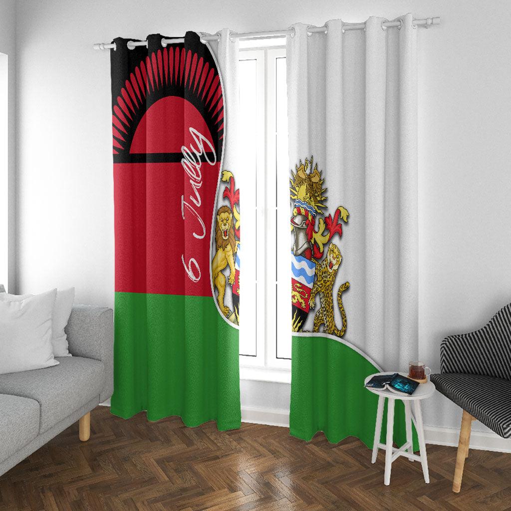 Malawi Independence Day 6 July Window Curtain Malawian Coat Of Arms Flag Ribbon