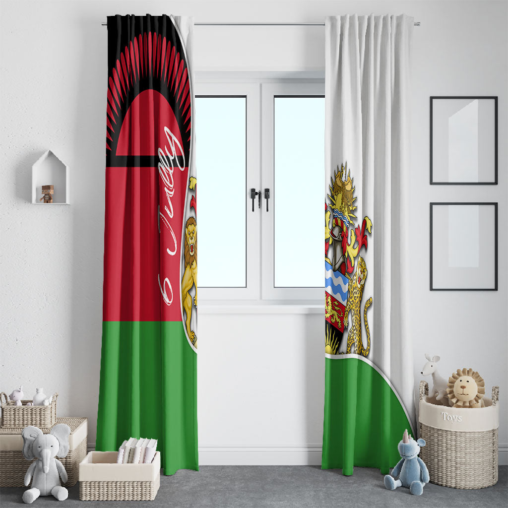 Malawi Independence Day 6 July Window Curtain Malawian Coat Of Arms Flag Ribbon